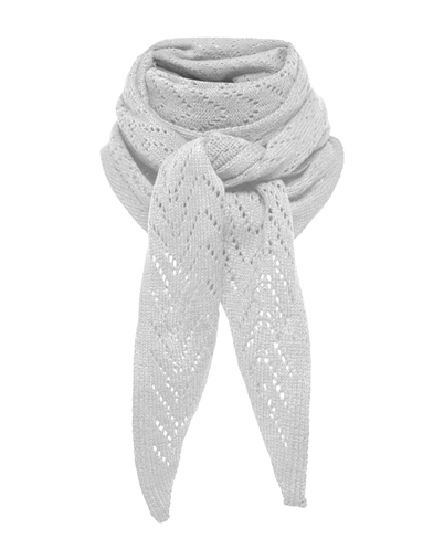 Only - ONLMarie Pointelle Triangle Tuch - Light Grey Melange